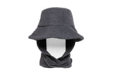 Scarved Bucket Hat in Charcoal - CLYDE