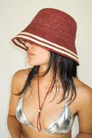 Aries Hat in Burgundy w. White Stripes - CLYDE