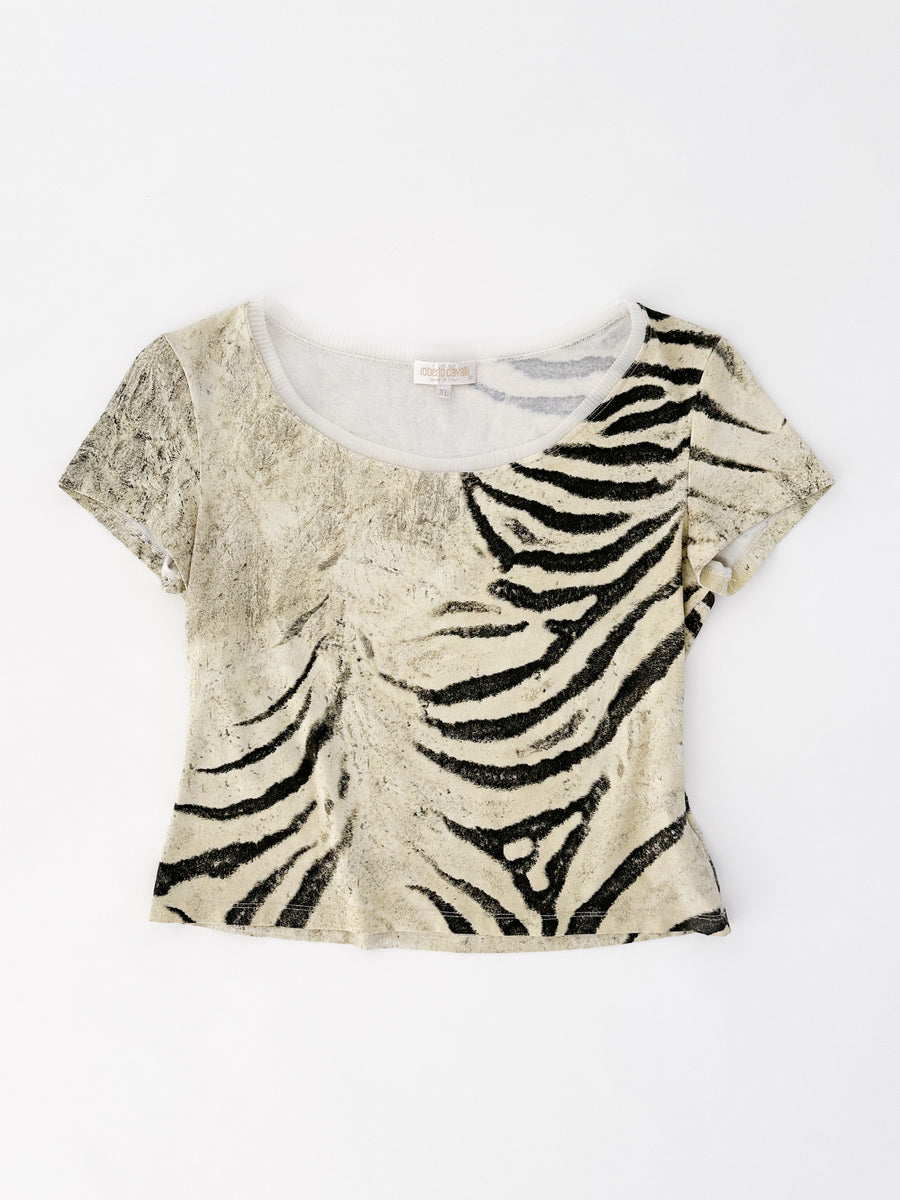 Roberto Cavalli Tiger Print Top – CLYDE