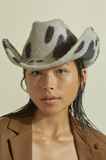 Cowboy Hat in Camel Long Hair Angora - CLYDE