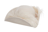 Plumed Tricorn Hat in Alabaster Wool - CLYDE