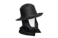 Doze Hat w. Neckcover in Black Toquilla Straw - 1 left - CLYDE