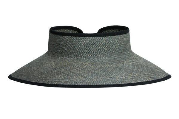Pluto Visor in Burnt Charcoal Toquilla Straw - 2 left - CLYDE