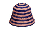 Opia Hat in Pink & Blue Stripe Toquilla Straw - CLYDE