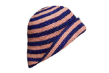 Opia Hat in Pink & Blue Stripe Toquilla Straw - 4 left - CLYDE