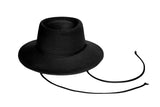 Telescope Hat w. Drawstring in Black Wool - 2 left - CLYDE