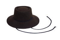 Telescope Hat w. Drawstring in Brown Melange Wool - CLYDE