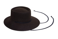 Telescope Hat w. Drawstring in Brown Melange Wool - 2 left - CLYDE