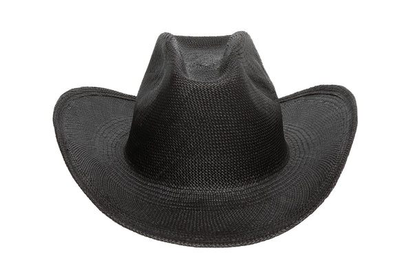 Cowboy Hat in Black Toquilla Straw - CLYDE
