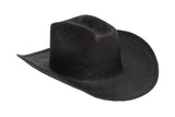 Cowboy Hat in Black Toquilla Straw - CLYDE