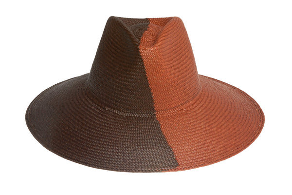 Caro Hat in 2 Tone Lava Rock Toquilla Straw - 1 left - CLYDE