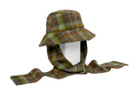 Scarved Bucket Hat in Moss Plaid - CLYDE