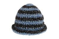 Roller Hat in Sky & Charcoal Stripe - CLYDE