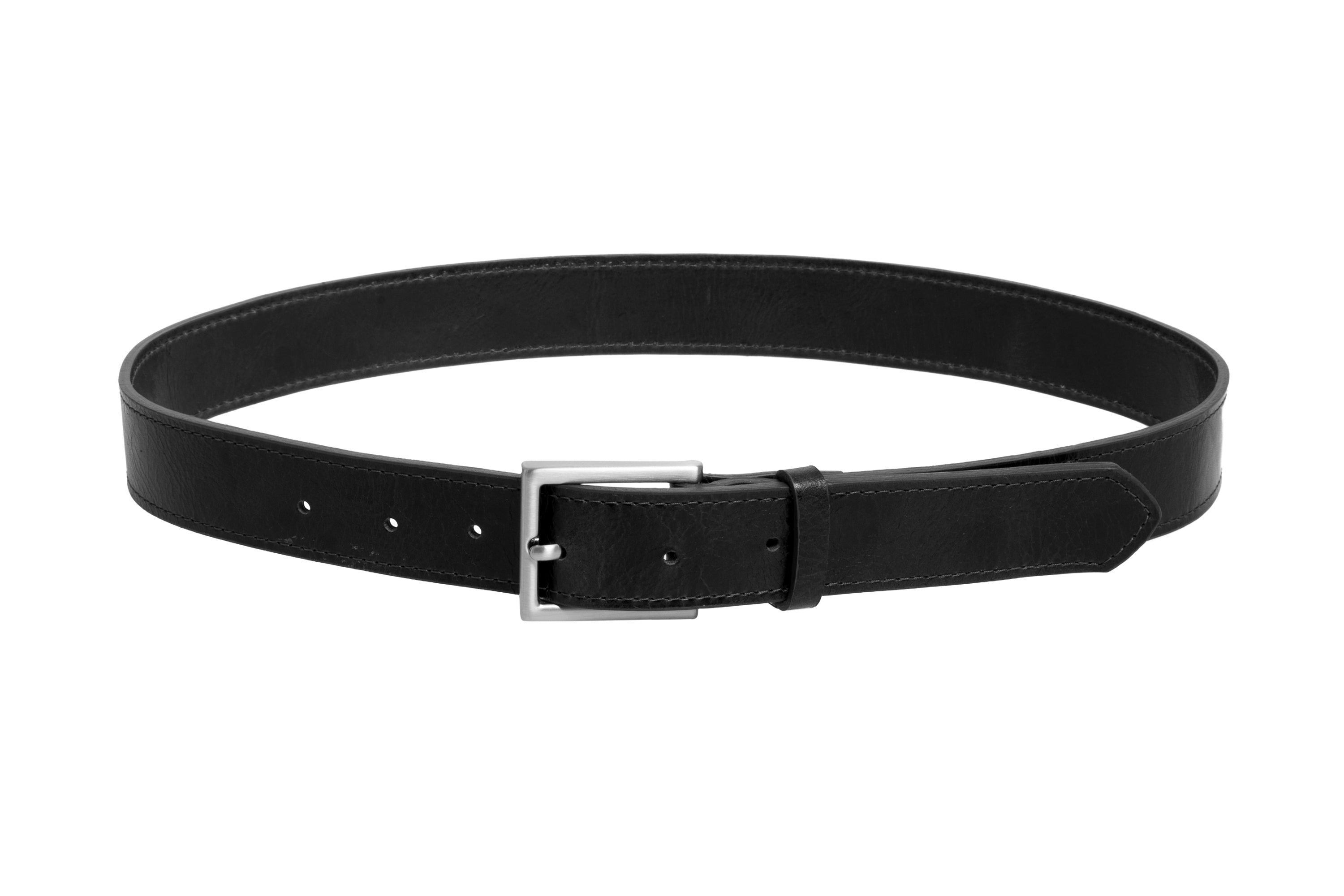 Solid Belt in Black Leather - CLYDE