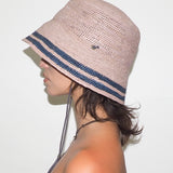 Aries Hat in Grey w. Navy Stripes - CLYDE