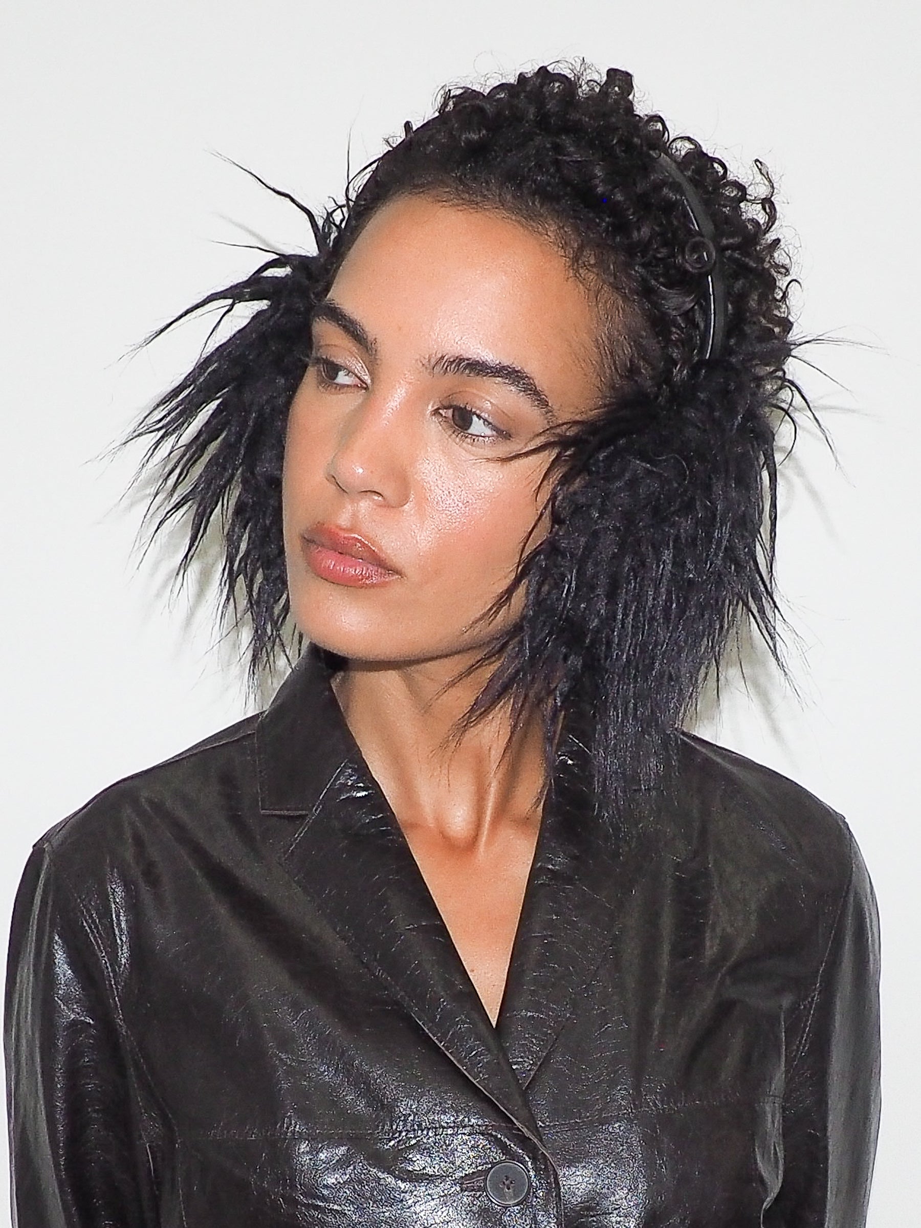 Ear Muffs in Black Faux Yak - CLYDE