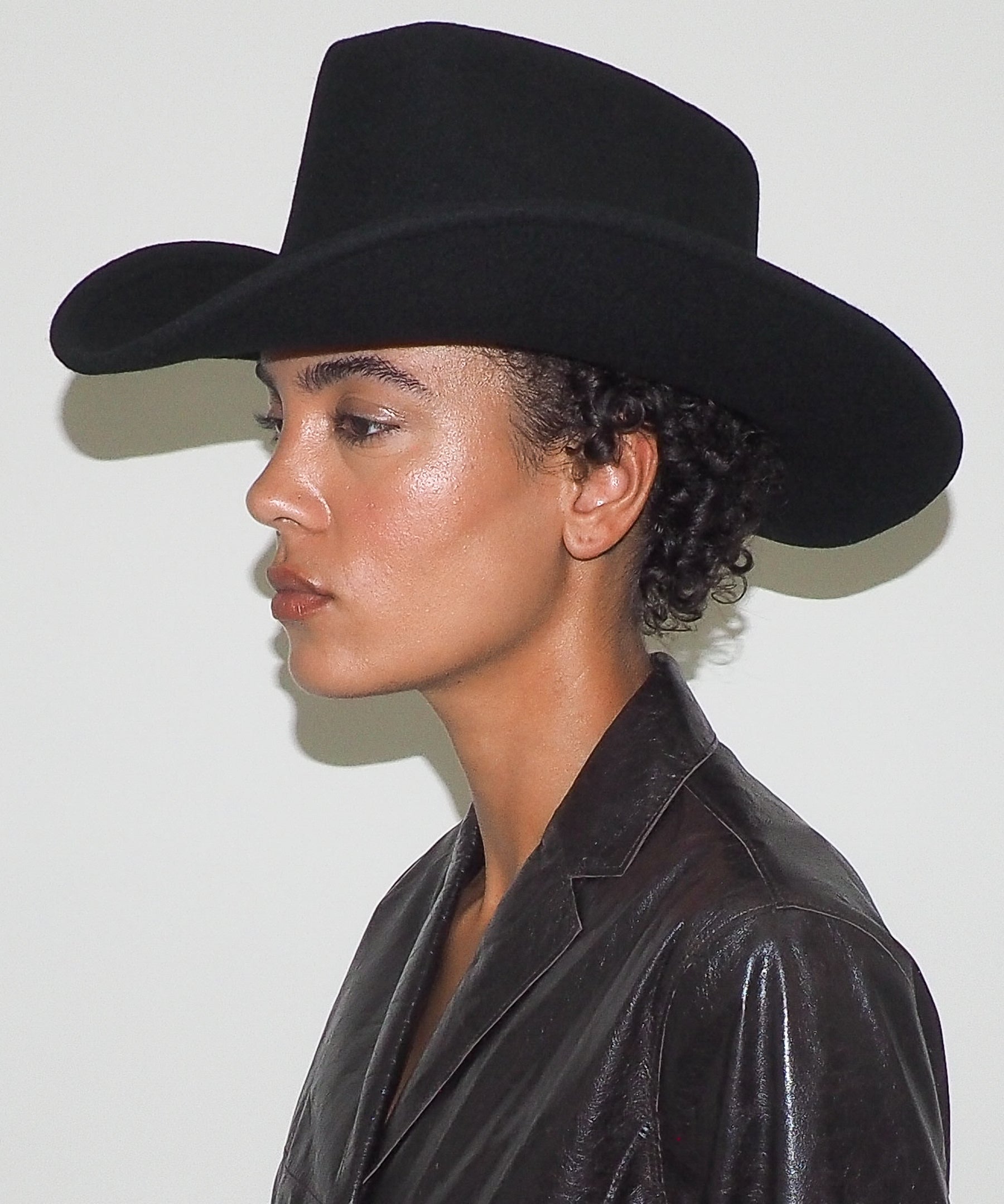Cowboy Hat in Black Wool - CLYDE