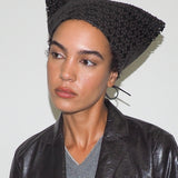 Vita Scarf in Espresso Flowers Lambskin - CLYDE