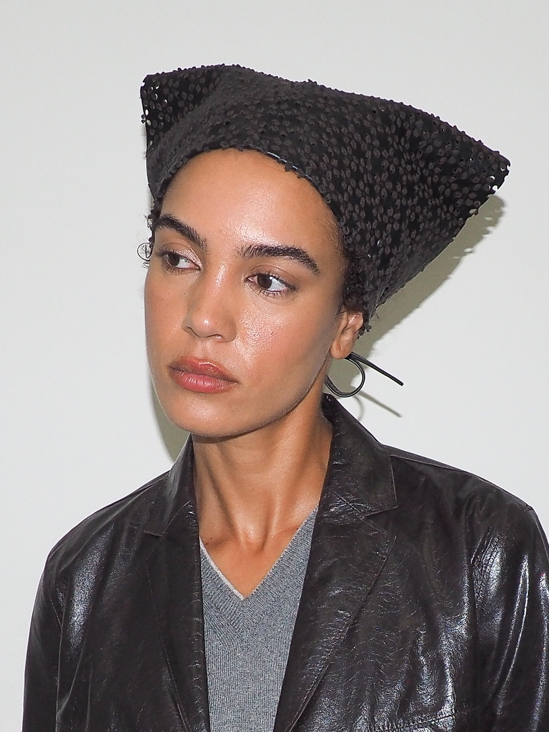 Vita Scarf in Espresso Flowers Lambskin - CLYDE