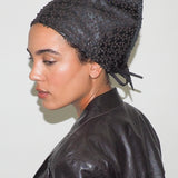 Vita Scarf in Espresso Flowers Lambskin - CLYDE