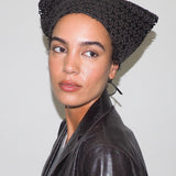 Vita Scarf in Espresso Flowers Lambskin - CLYDE