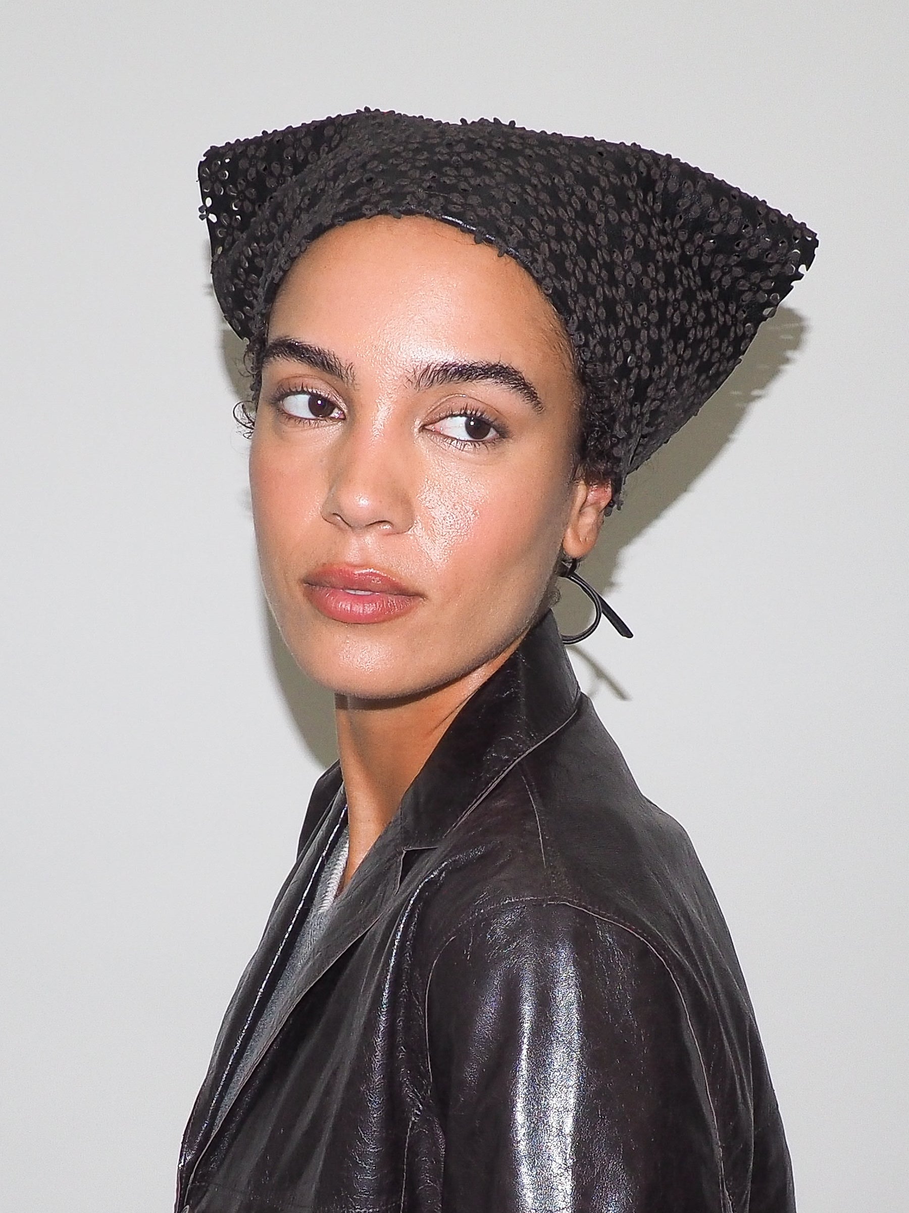 Vita Scarf in Espresso Flowers Lambskin - CLYDE