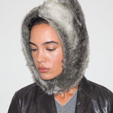 Sno Hood in Grey Faux Chinchilla - CLYDE