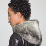 Sno Hood in Grey Faux Chinchilla - CLYDE