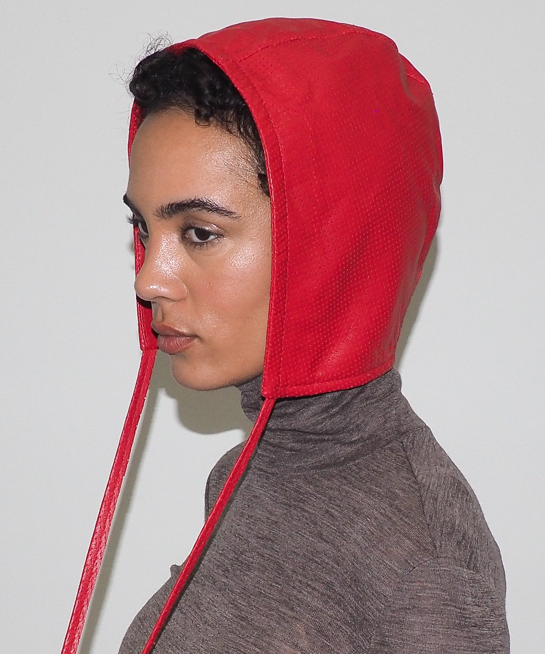 Volo Hat in Perforated Racer Red Lambskin - CLYDE