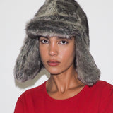 Ice Hat in Grey Faux Chinchilla - CLYDE