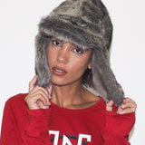 Ice Hat in Grey Faux Chinchilla - CLYDE