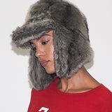 Ice Hat in Grey Faux Chinchilla - CLYDE