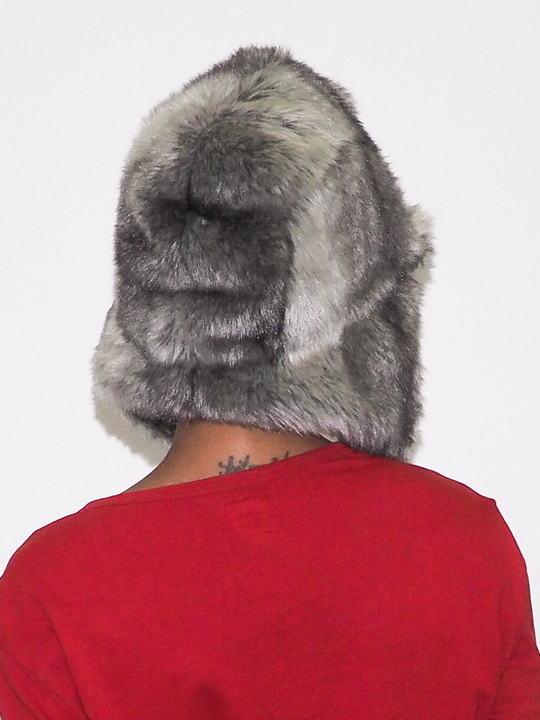 Ice Hat in Grey Faux Chinchilla - CLYDE