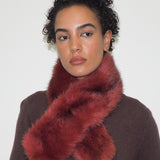 Sue Scarf in Red Faux Fox - CLYDE