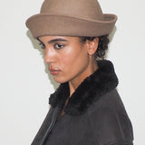 Crown Hat in Taupe Wool - CLYDE