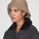 Crown Hat in Taupe Wool - CLYDE