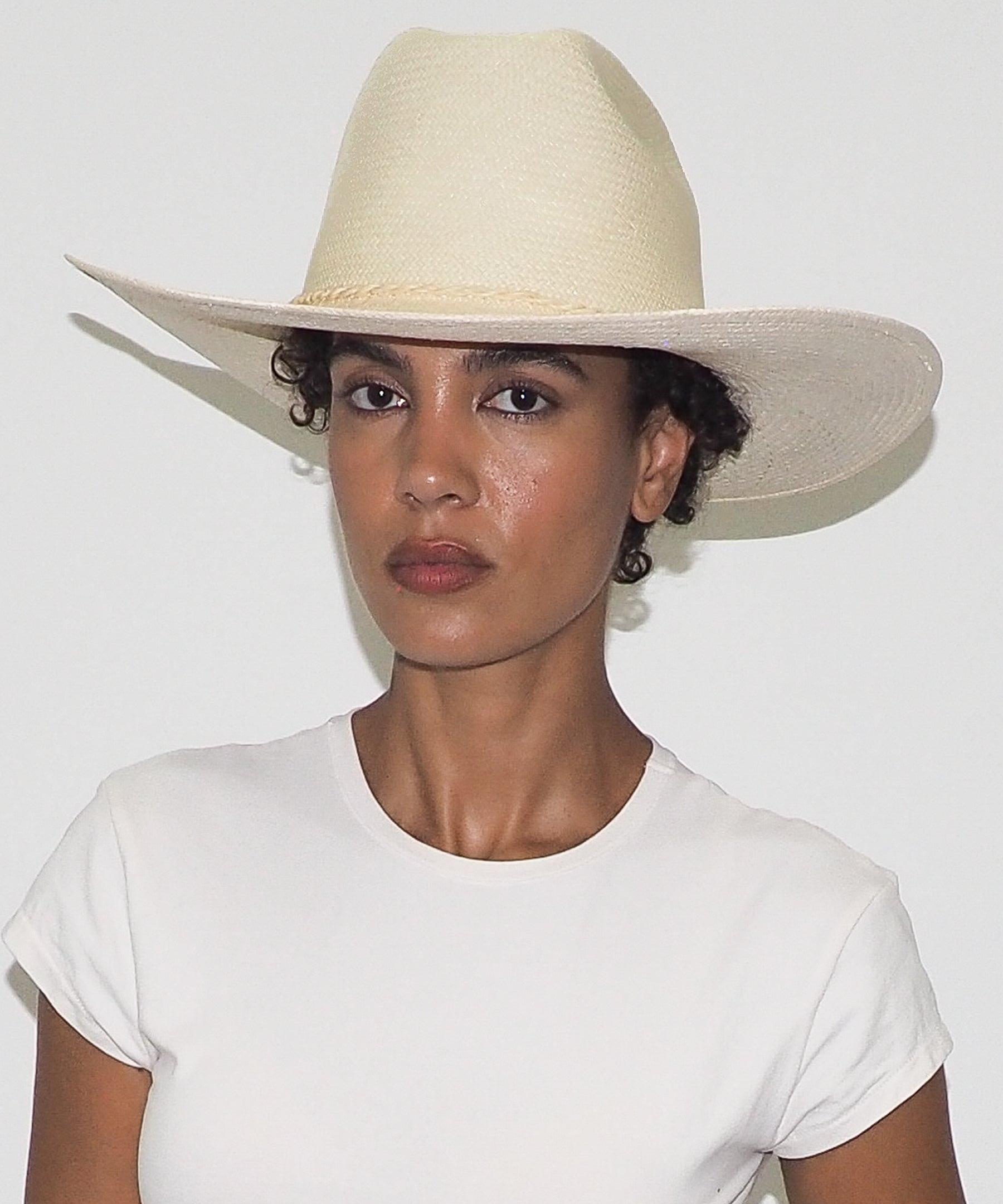 Western Hat in Undyed Natural Toquilla Straw - CLYDE
