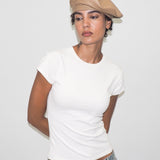 Lambskin Beret in Tan - CLYDE