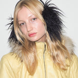 Ear Muffs in Black Faux Yak - CLYDE