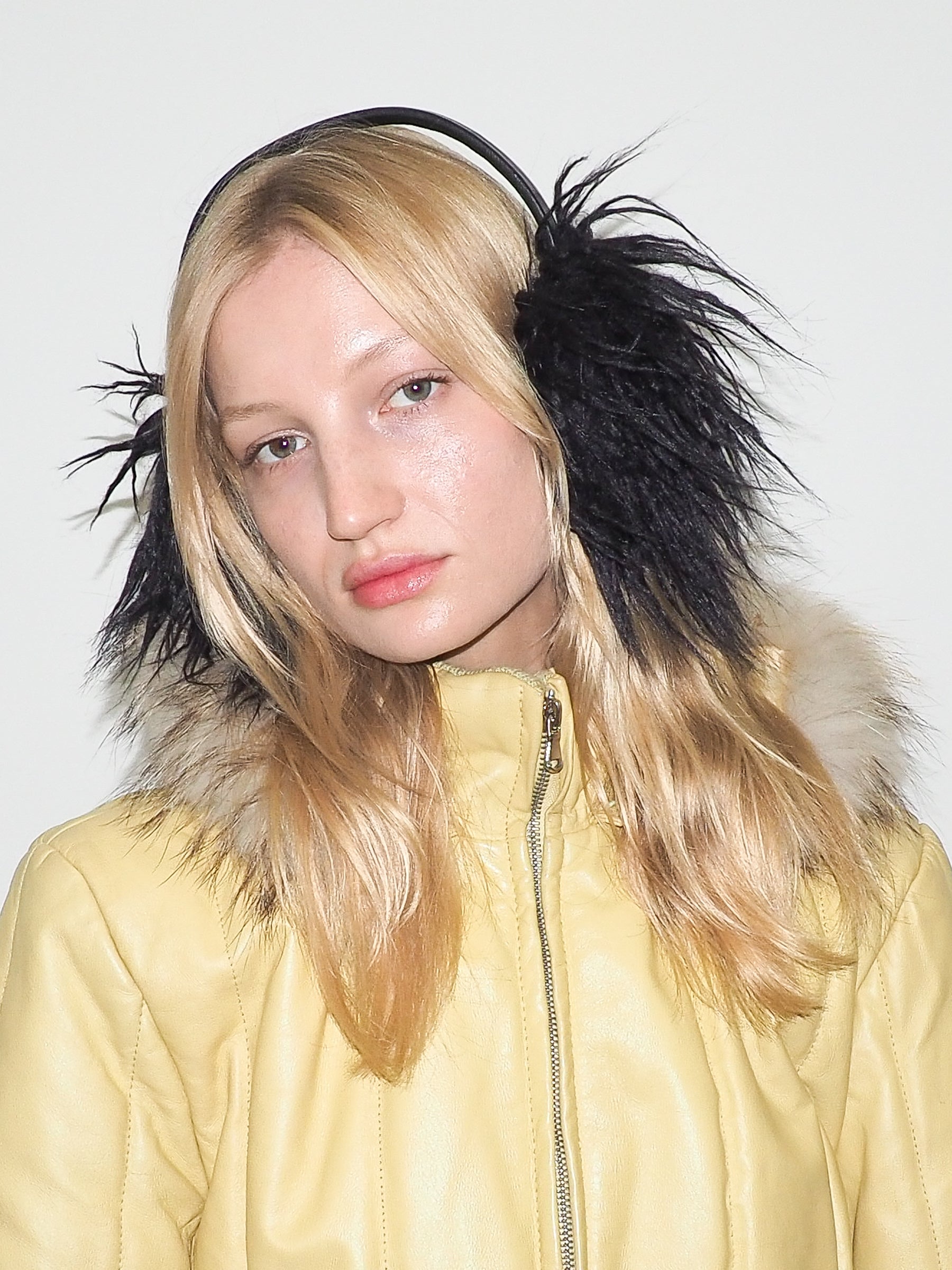 Ear Muffs in Black Faux Yak - CLYDE