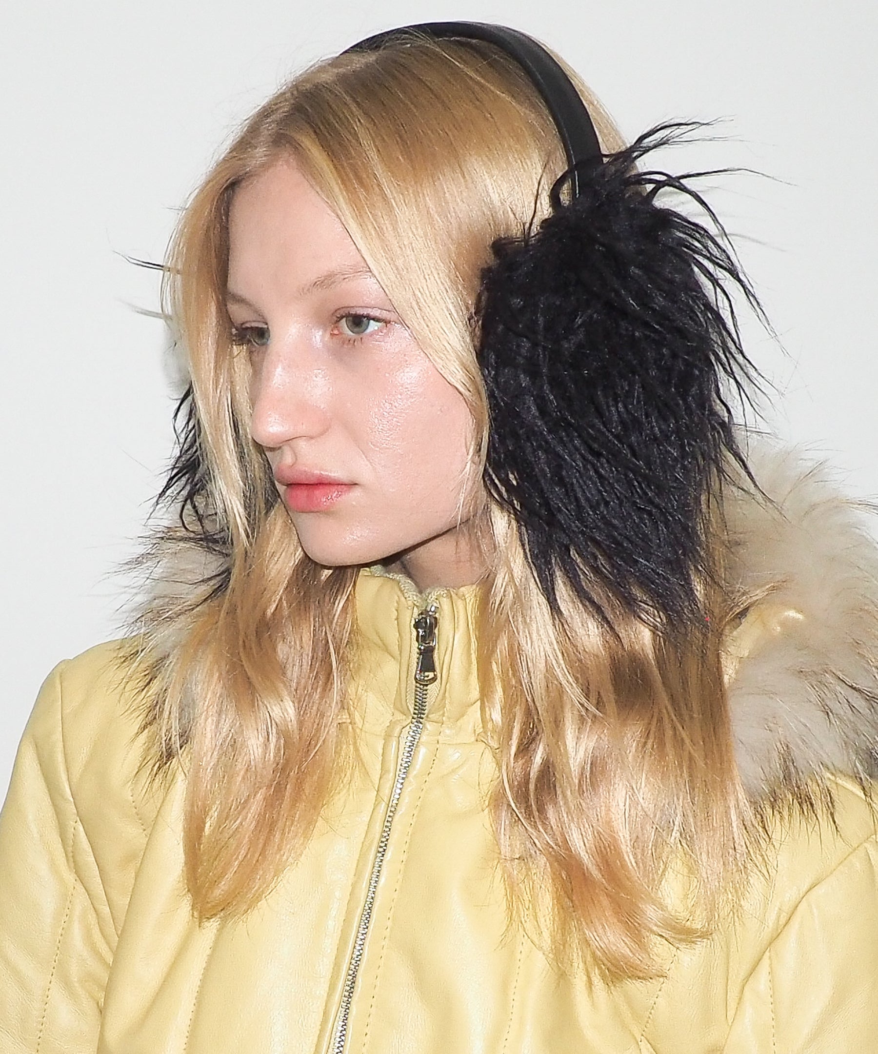 Ear Muffs in Black Faux Yak - CLYDE