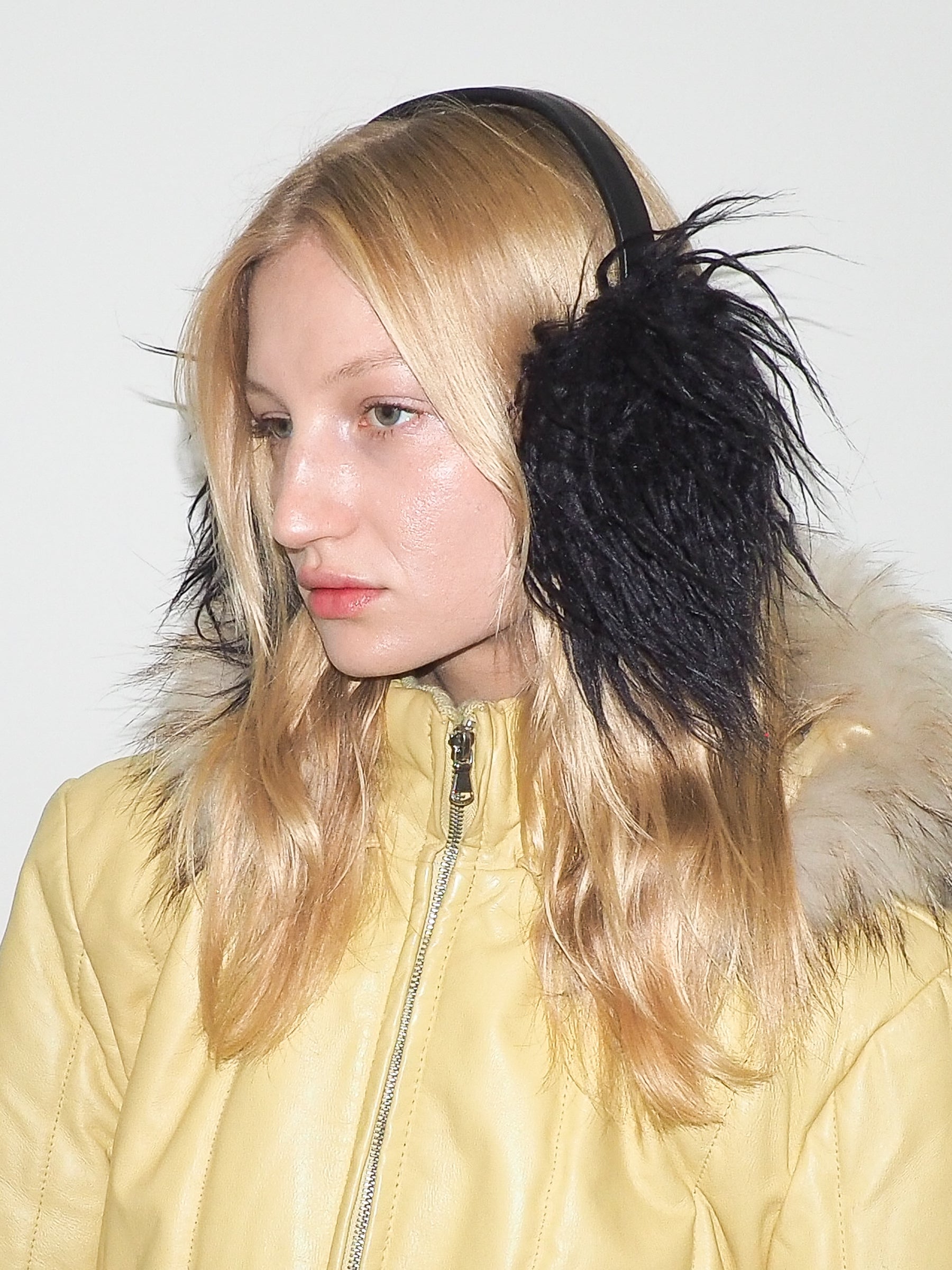 Ear Muffs in Black Faux Yak - CLYDE