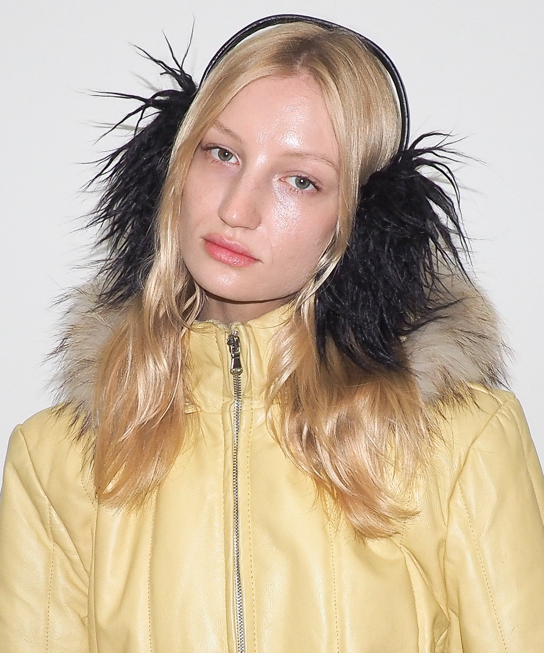 Ear Muffs in Black Faux Yak - CLYDE