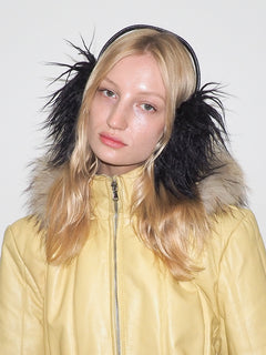 Ear Muffs in Black Faux Yak - CLYDE