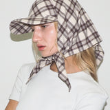 Brim Scarf in Brown & Beige Plaid Flannel - CLYDE