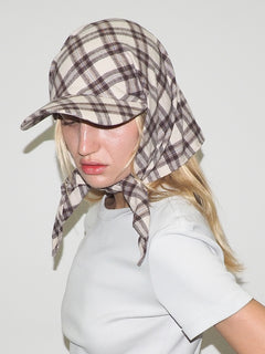 Brim Scarf in Brown & Beige Plaid Flannel - CLYDE
