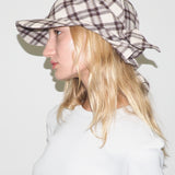 Brim Scarf in Brown & Beige Plaid Flannel - CLYDE