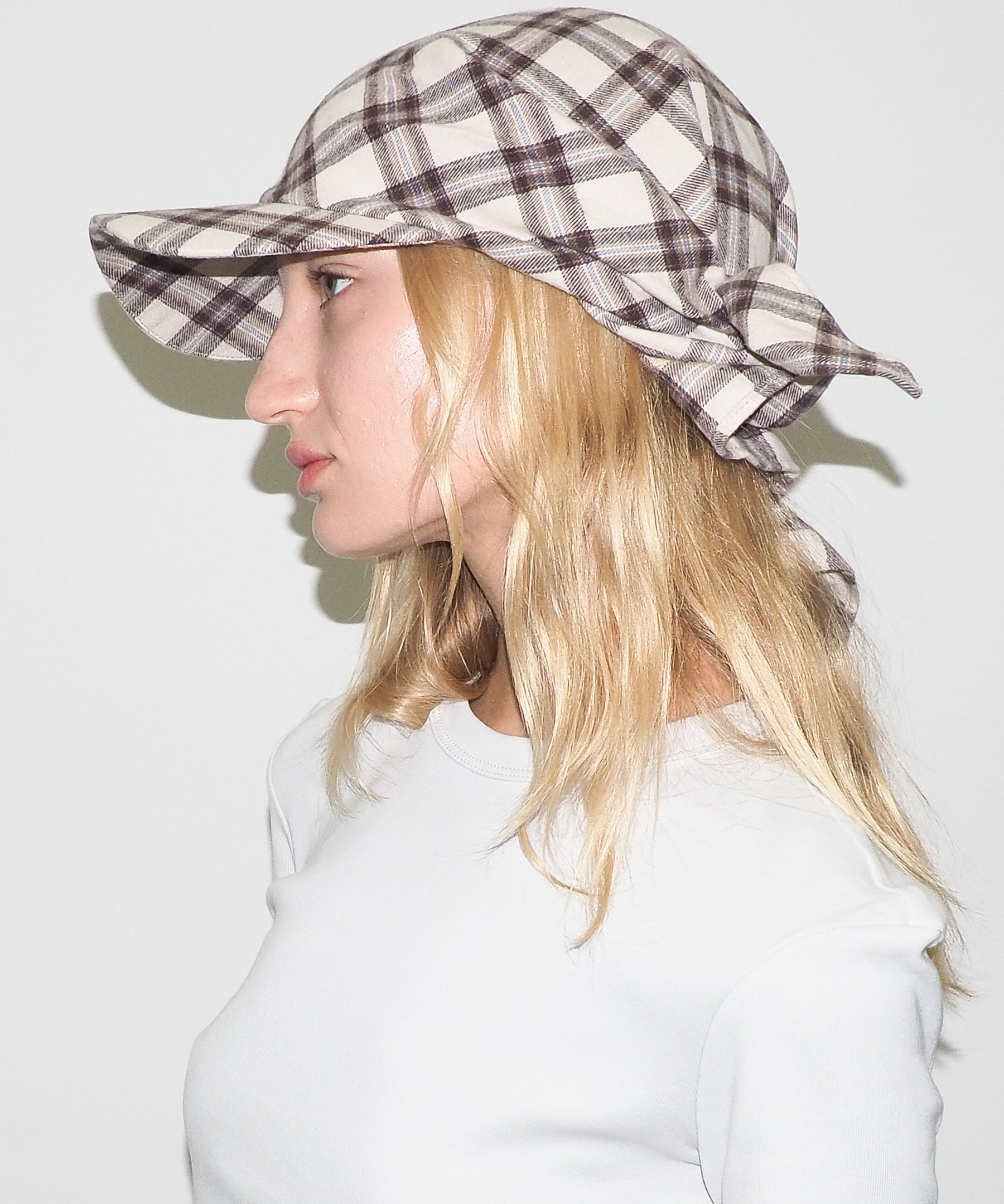 Brim Scarf in Brown & Beige Plaid Flannel - CLYDE