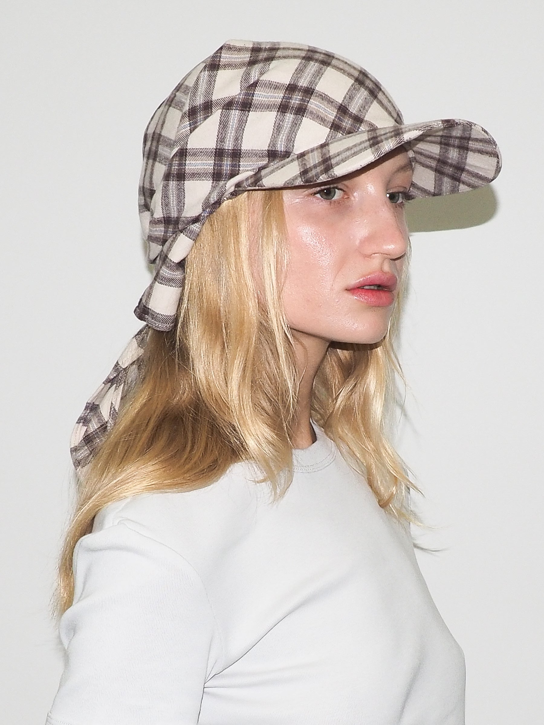 Brim Scarf in Brown & Beige Plaid Flannel - CLYDE