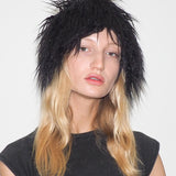 Faux Fur Toque in Black Faux Yak - CLYDE